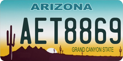 AZ license plate AET8869