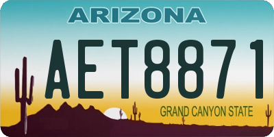 AZ license plate AET8871