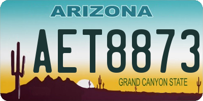 AZ license plate AET8873