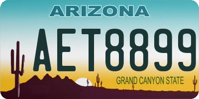 AZ license plate AET8899