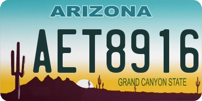 AZ license plate AET8916