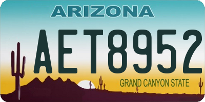 AZ license plate AET8952