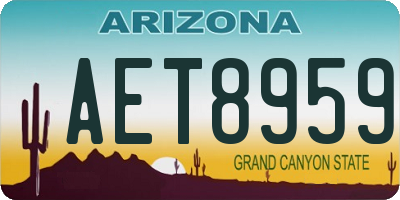 AZ license plate AET8959