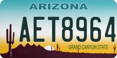 AZ license plate AET8964