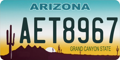 AZ license plate AET8967