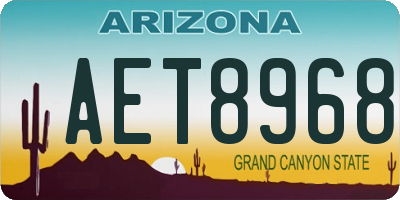 AZ license plate AET8968