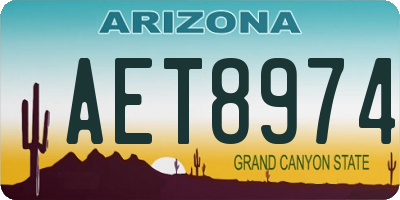 AZ license plate AET8974