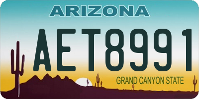 AZ license plate AET8991