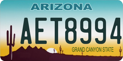 AZ license plate AET8994