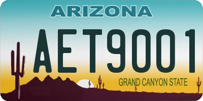 AZ license plate AET9001