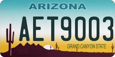 AZ license plate AET9003
