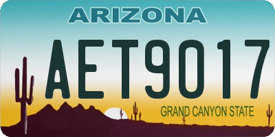 AZ license plate AET9017