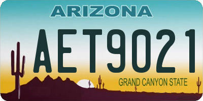 AZ license plate AET9021