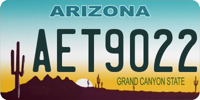 AZ license plate AET9022
