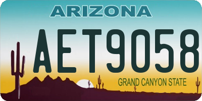 AZ license plate AET9058