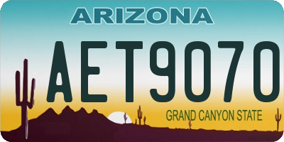 AZ license plate AET9070