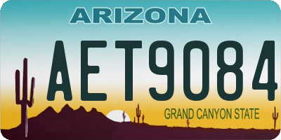 AZ license plate AET9084