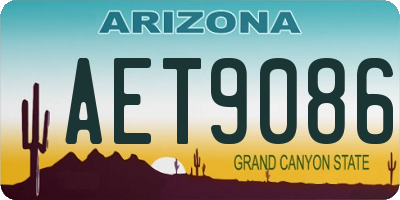 AZ license plate AET9086