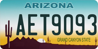 AZ license plate AET9093