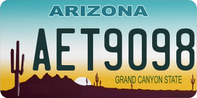 AZ license plate AET9098