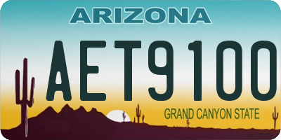 AZ license plate AET9100