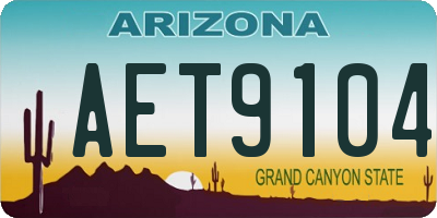 AZ license plate AET9104