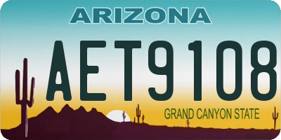 AZ license plate AET9108