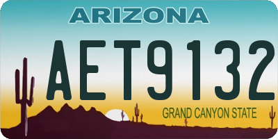 AZ license plate AET9132