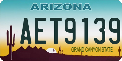 AZ license plate AET9139
