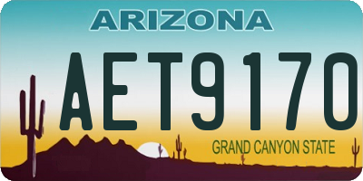 AZ license plate AET9170