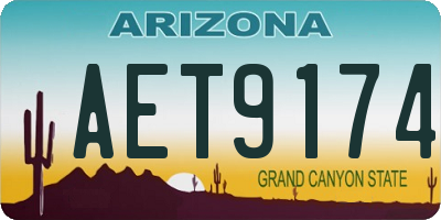 AZ license plate AET9174