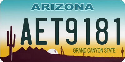 AZ license plate AET9181