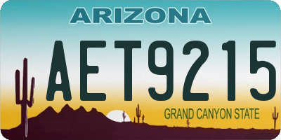 AZ license plate AET9215