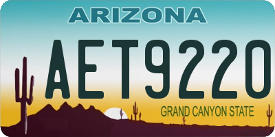 AZ license plate AET9220