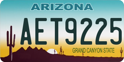 AZ license plate AET9225