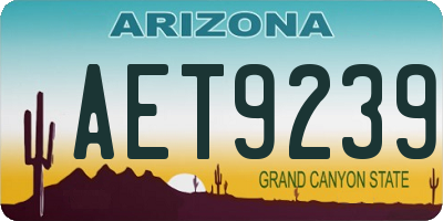 AZ license plate AET9239