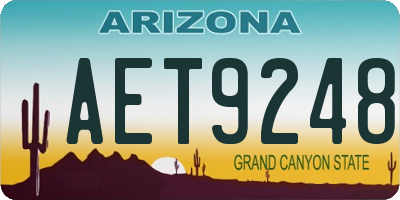 AZ license plate AET9248
