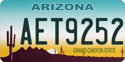 AZ license plate AET9252
