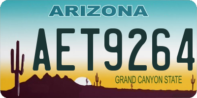 AZ license plate AET9264