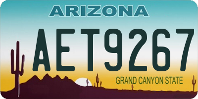 AZ license plate AET9267