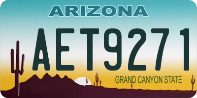 AZ license plate AET9271