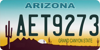 AZ license plate AET9273
