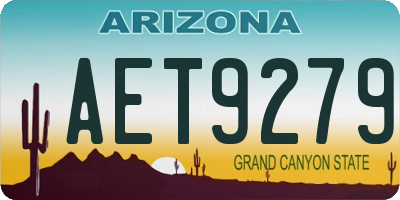 AZ license plate AET9279