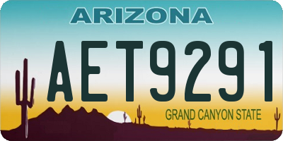 AZ license plate AET9291