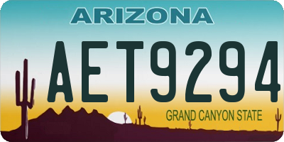 AZ license plate AET9294