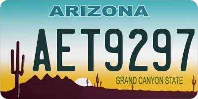 AZ license plate AET9297