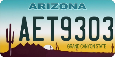 AZ license plate AET9303