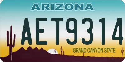 AZ license plate AET9314