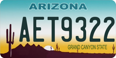 AZ license plate AET9322