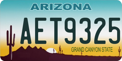 AZ license plate AET9325